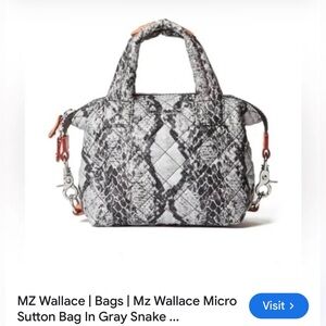 MZ Wallace Snake Print Women Micro Sutton  Crossbody Bag